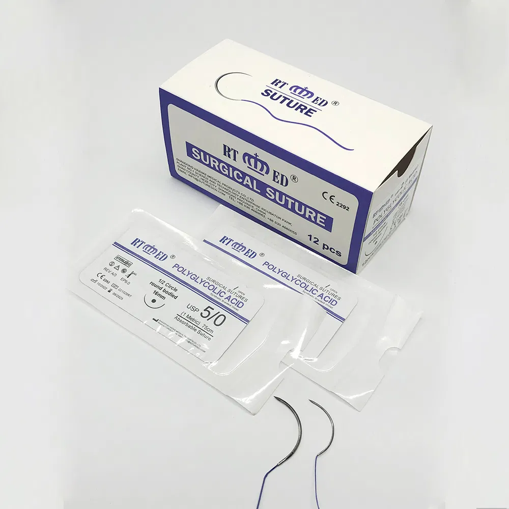 High Quality Manufacture of Sterile Synthetic Polyglycolic PGA Sutures Absorbable Surgical Suture