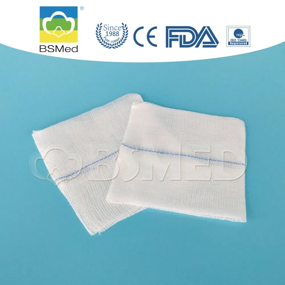 Medical Disposable 100%Cotton Gauze Pad Gauze Swab with X-ray Detectable Thread