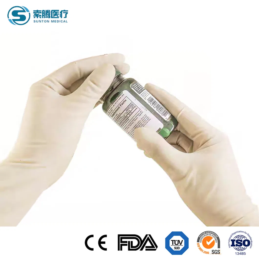 Sunton China GB4806.11-2016 Safety Standard Medical Grade Mitten Manufacturers OEM Customized Surgical Gloves Nitrile Latex Material Sterile Surgical Gloves