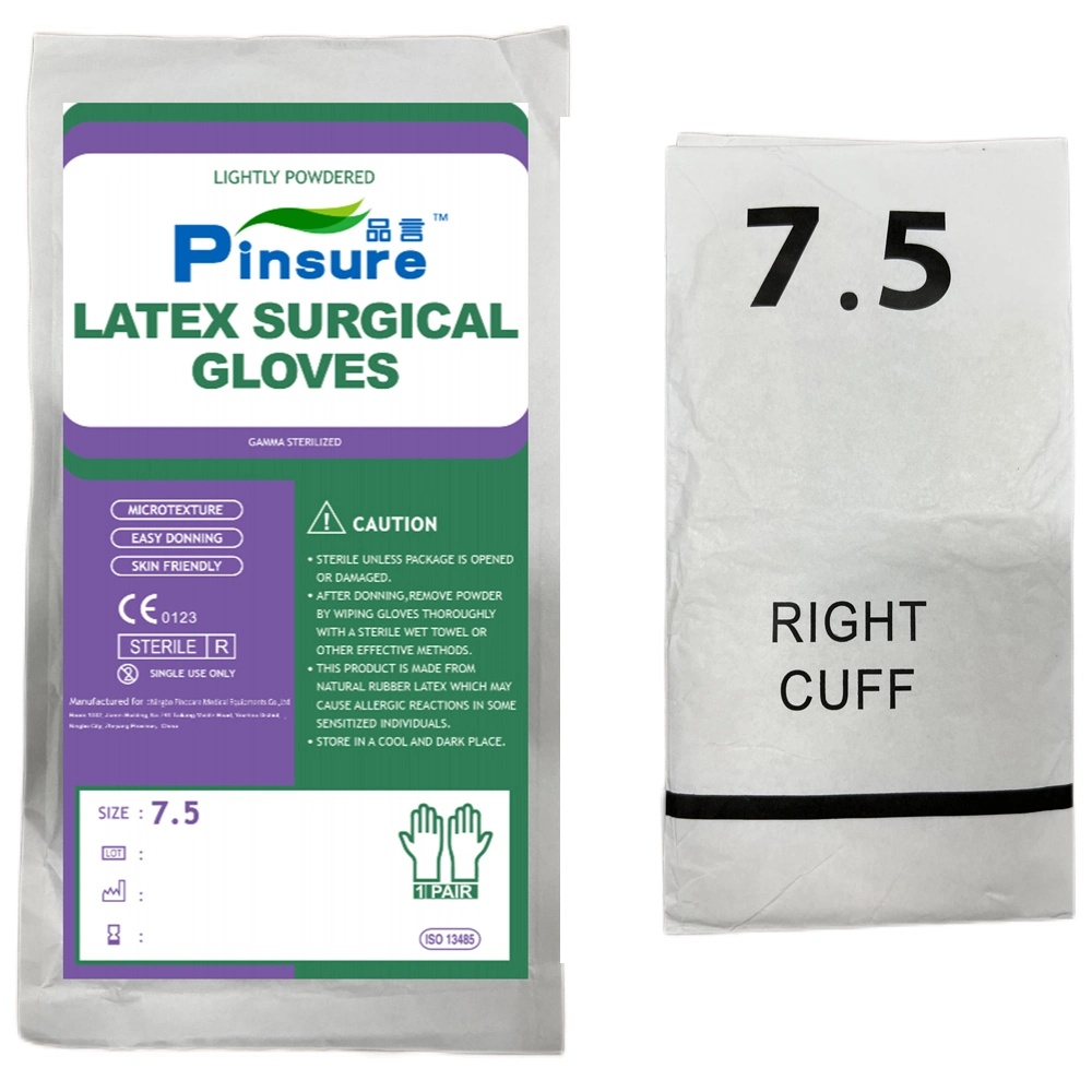 Sterile Latex Surgical Gloves Powder &amp; Powder Free Eo &amp; Gamma Radiation