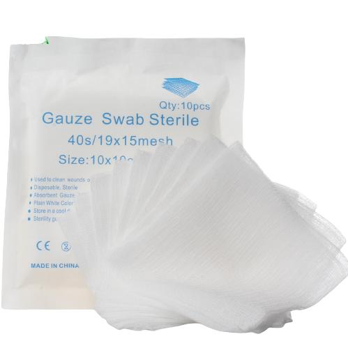 Jr654 Folded 17 Threads 10*10 Cm 8 Ply Gauze Sponge Pads