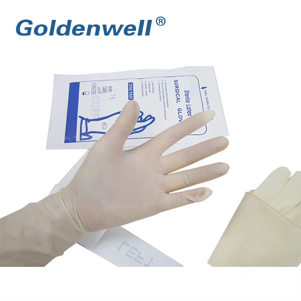 High Quality Disposable Medical Sterile Surgical Latex Gloves Manufacturers CE ISO