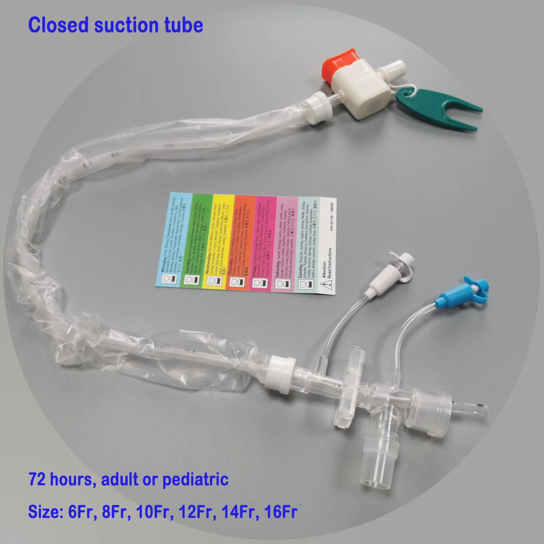 Closed Suction Catheter 72h Adult with FDA, ISO, FSC