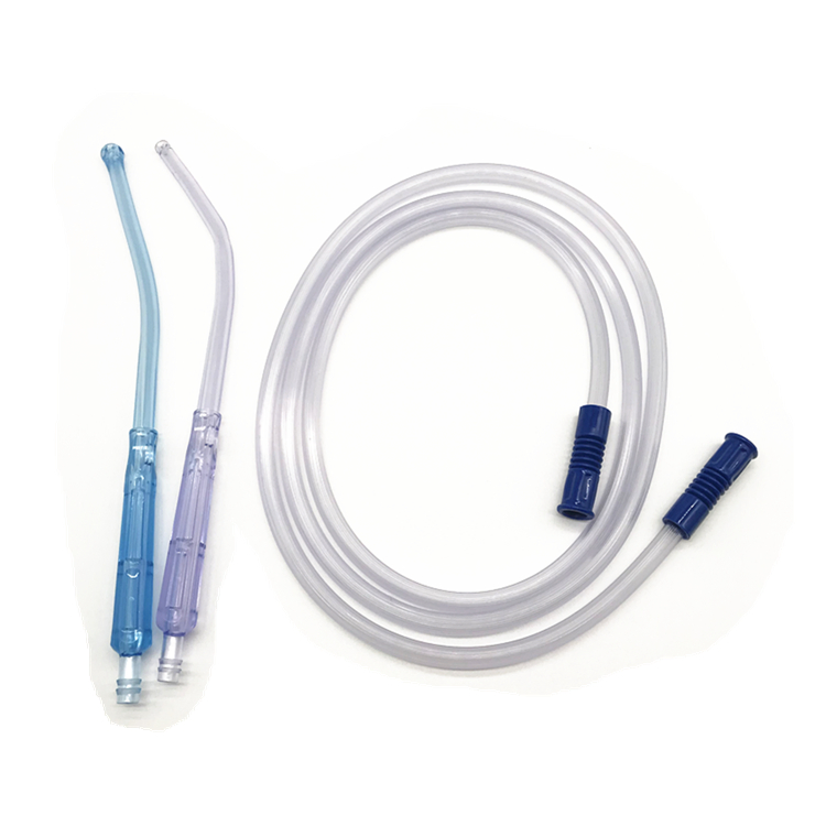 Manufacturer Factory Disposable CE ISO Surgical Medical Catheter Flat Tip Crown Tip Medical Tube Yankauer Connecting Suction Tube with Yankauer Handle