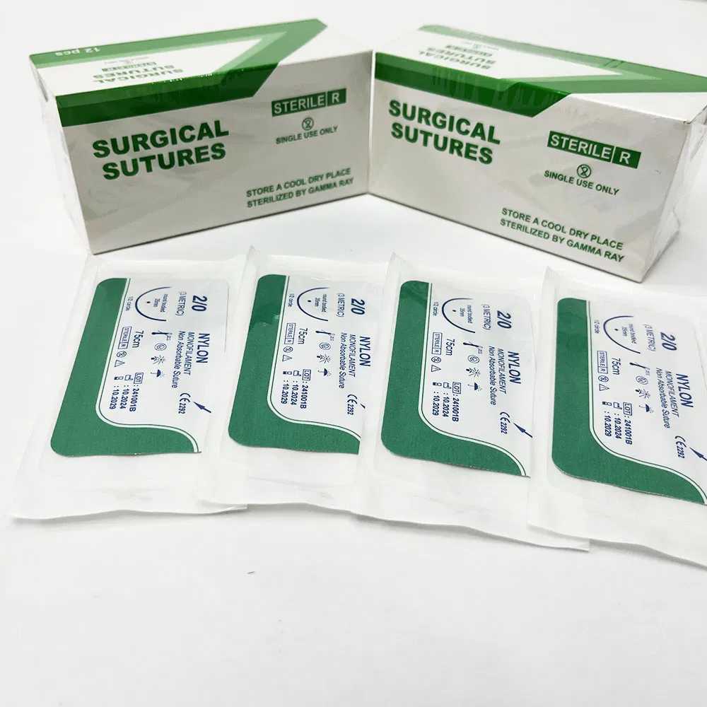 Medical Thread Suture Polyglycolic Acid 910 Nylon Silk PGA Pdo Pds Pgla Chromic Catgut Plain Catgut Suture for Wound Enhanced Surgical Suture with Needle CE ISO