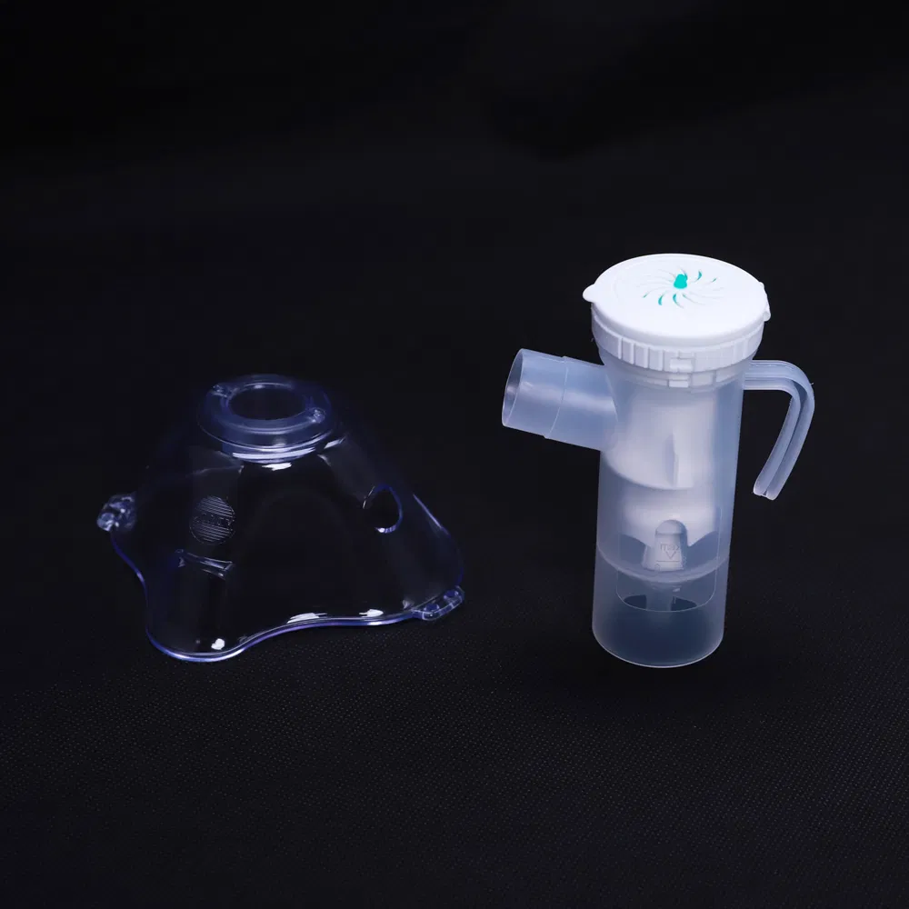 Nebulizer Chamber Double-Way&One-Way Valve Type Medical Disposable Nebulizer Cup Kit with Tubing and Mask for Hospital and Home for Adult / Kids