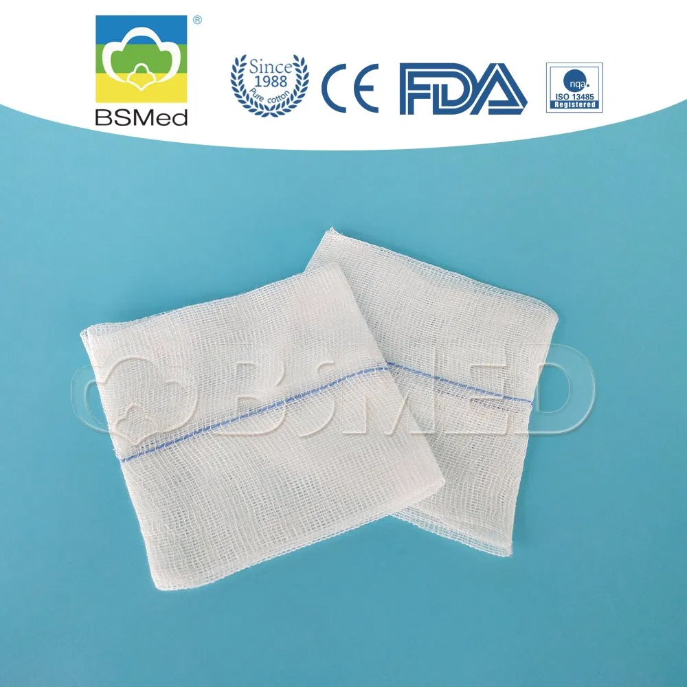 Medical Disposable 100%Cotton Gauze Pad Gauze Swab with X-ray Detectable Thread