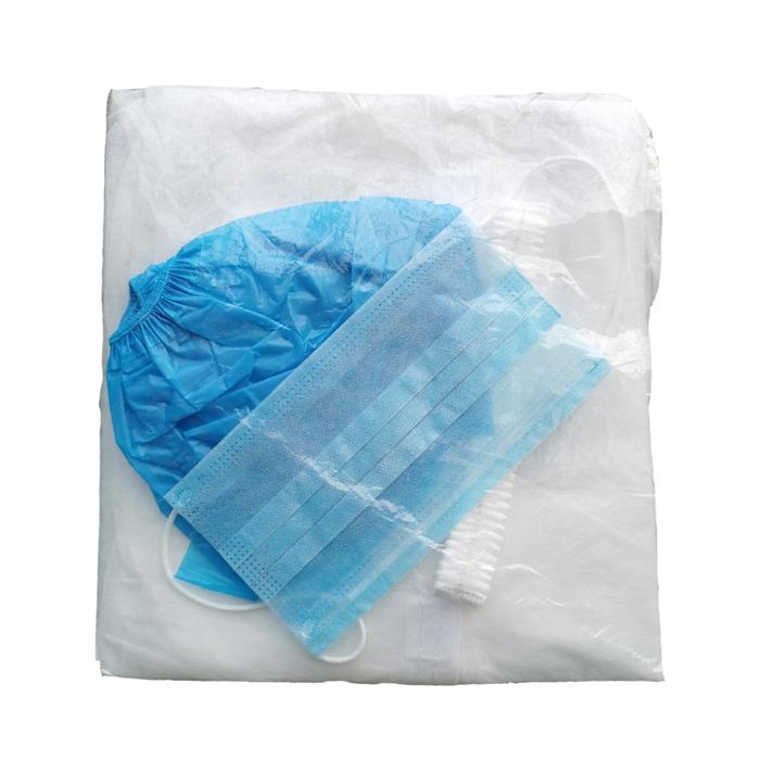 ISO13485 Factory Wholesale Disposable Medical PP Visitor Kit Visiting Coat Visitor Set Non Woven PPE Kit Isolation Gown Protective Clothes