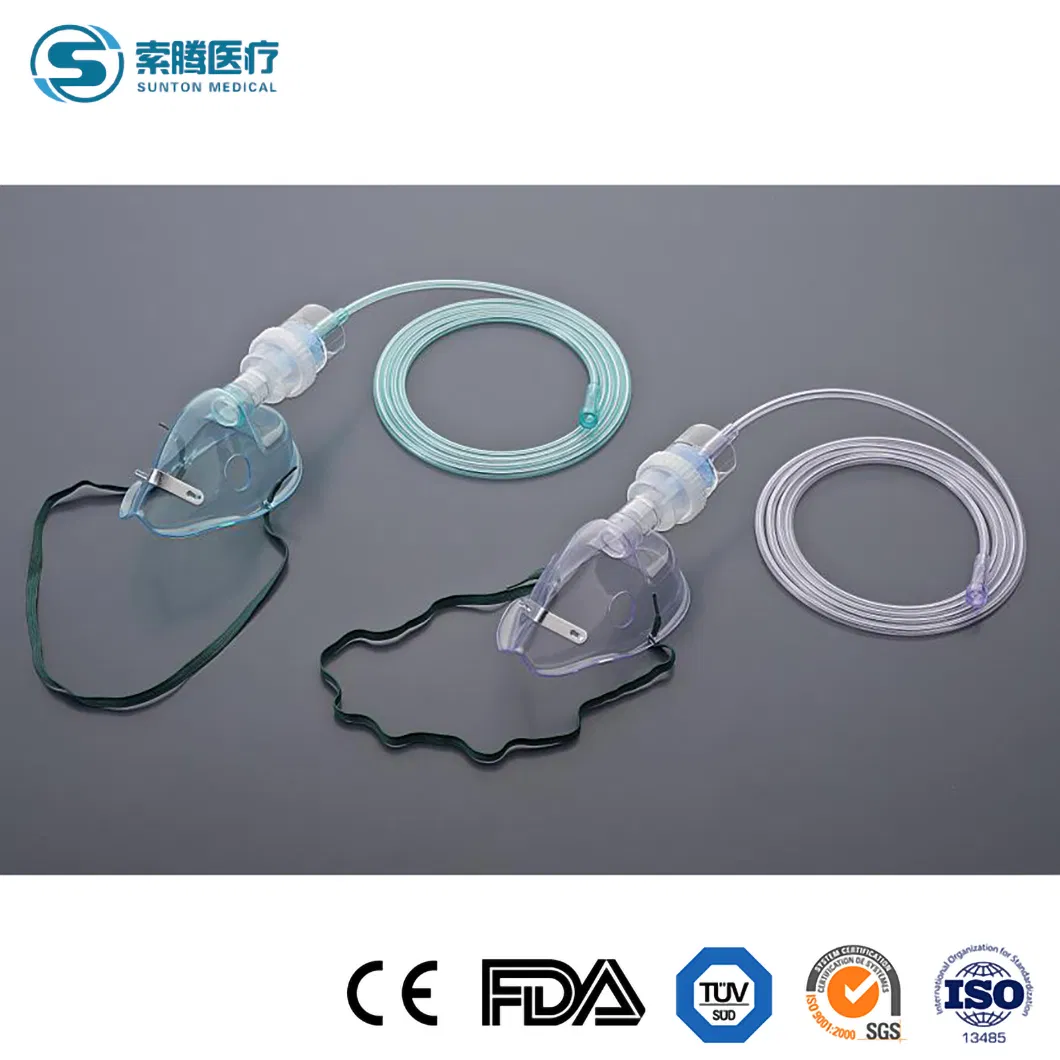 Portable Audlt/Pediatric/Infant Disposable Medical Oxygen Nasal Cannula Nebulizer Aerosal Face Facial Mask with Connecting Tubing with CE/ISO