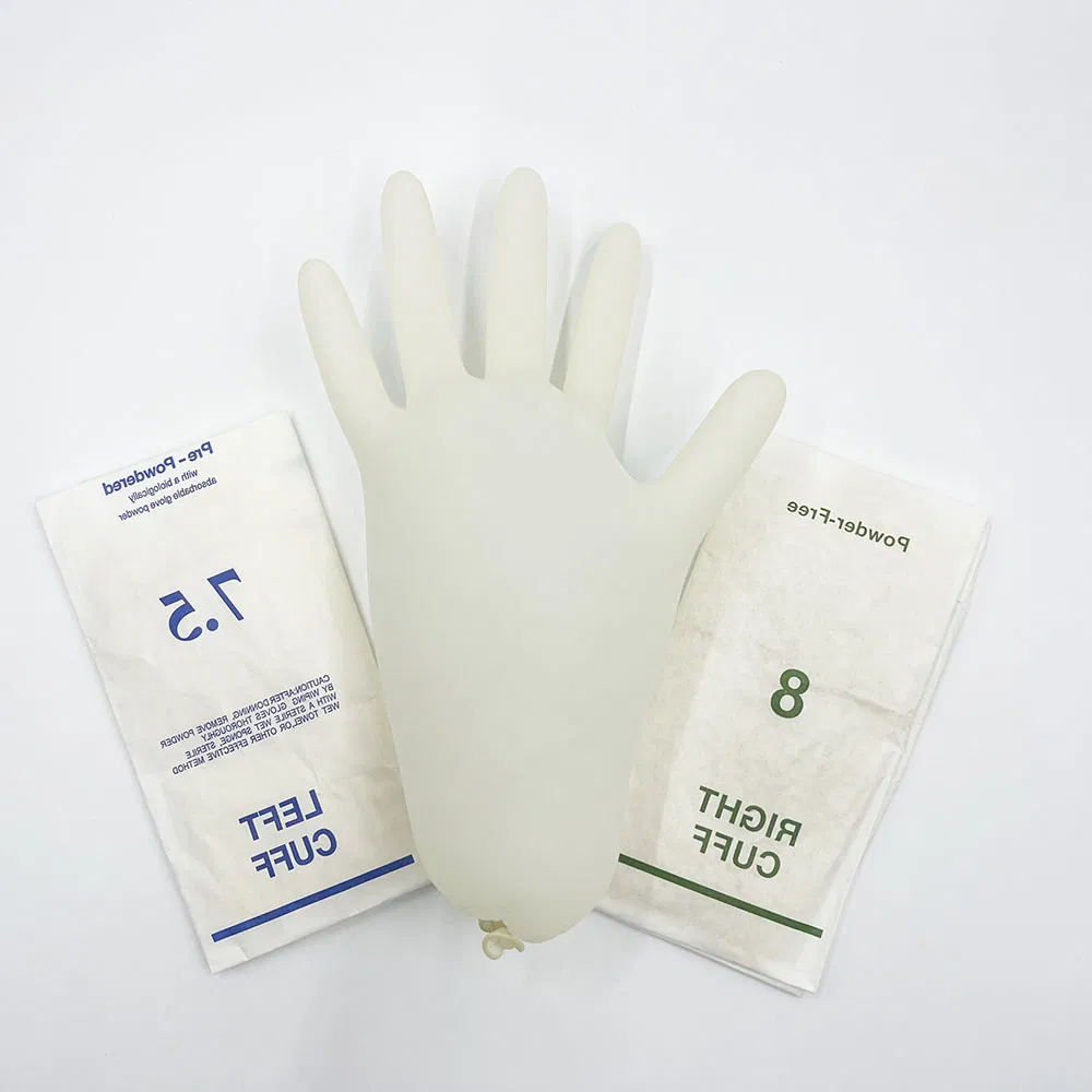 Sterile Latex Surgical Gloves Size 8 White Disposable Safety