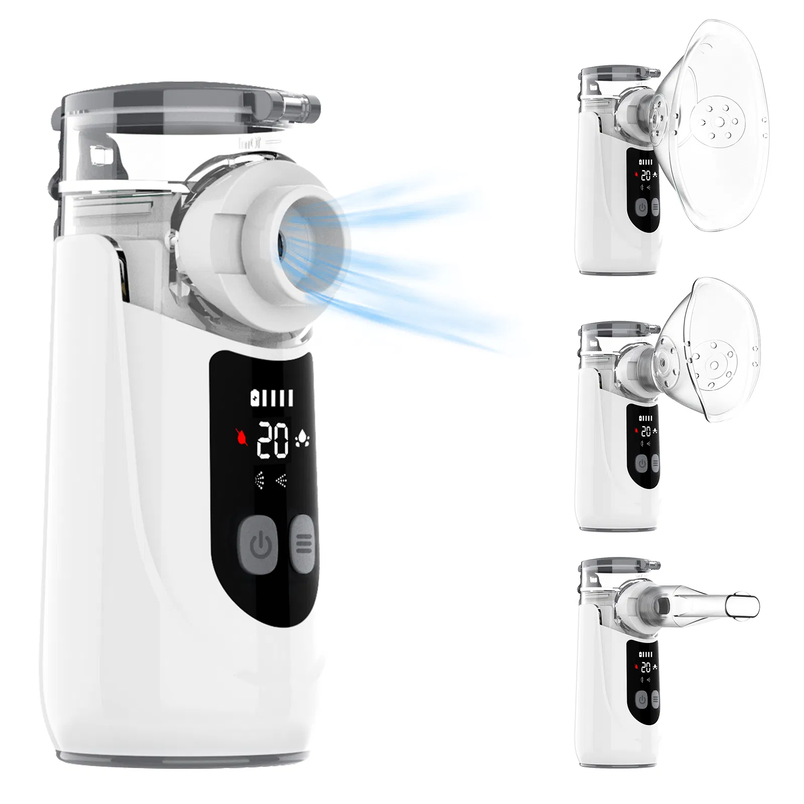 Pocket-Size for Travel Inhaler Low Noise Rechargeable Mesh Nebulizer with Digital Display