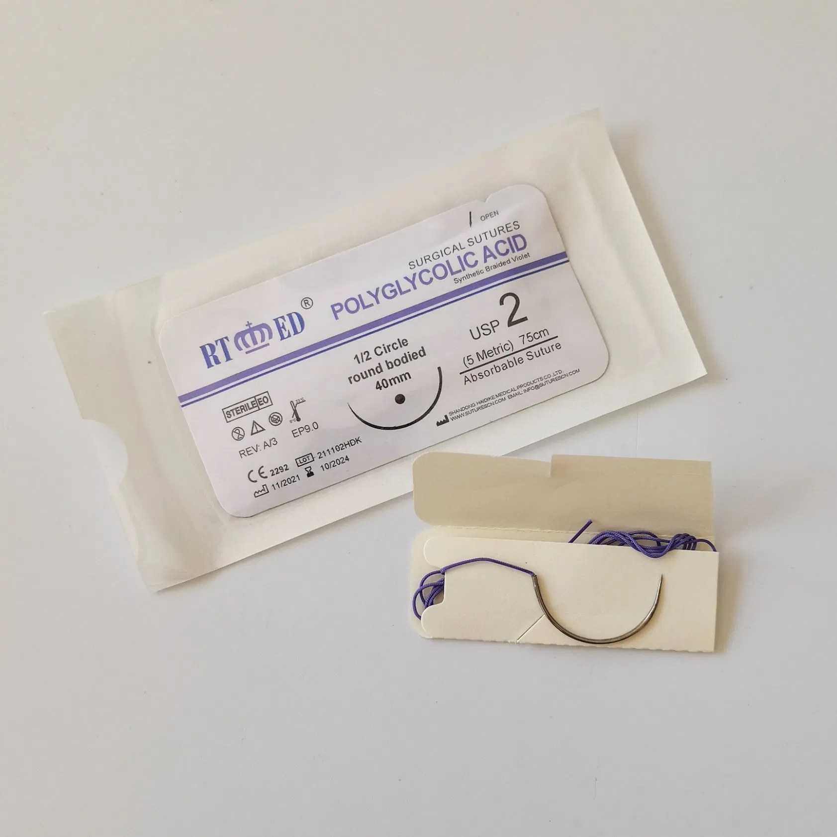 High Quality Manufacture of Sterile Synthetic Polyglycolic PGA Sutures Absorbable Surgical Suture