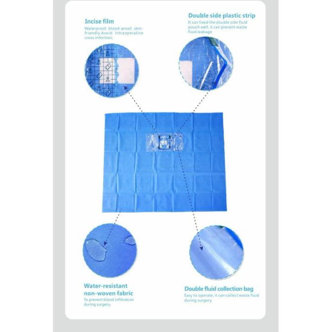 SJ Surgery Eye Drape Surgical Ophthalmology Packs Disposable Sterile Single Pouch Ophthalmic Pack OEM Wholesale