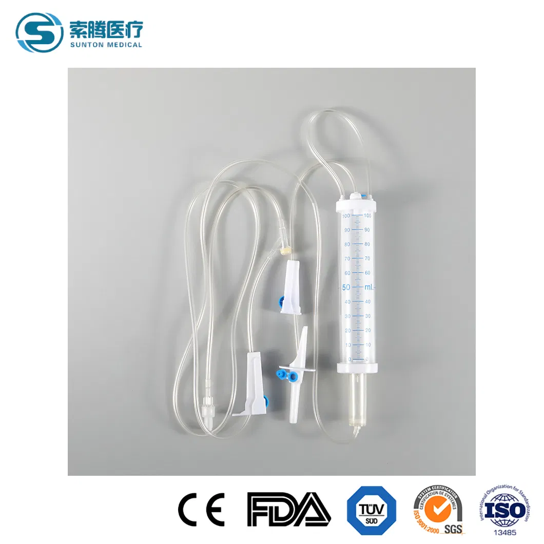 Drip Microdrip Type Sterile Intravenous 20/60 Drops Pediatric Children Adult 100/150ml Cc Disposable Burette IV Infusion Set with ISO, CE with Filter