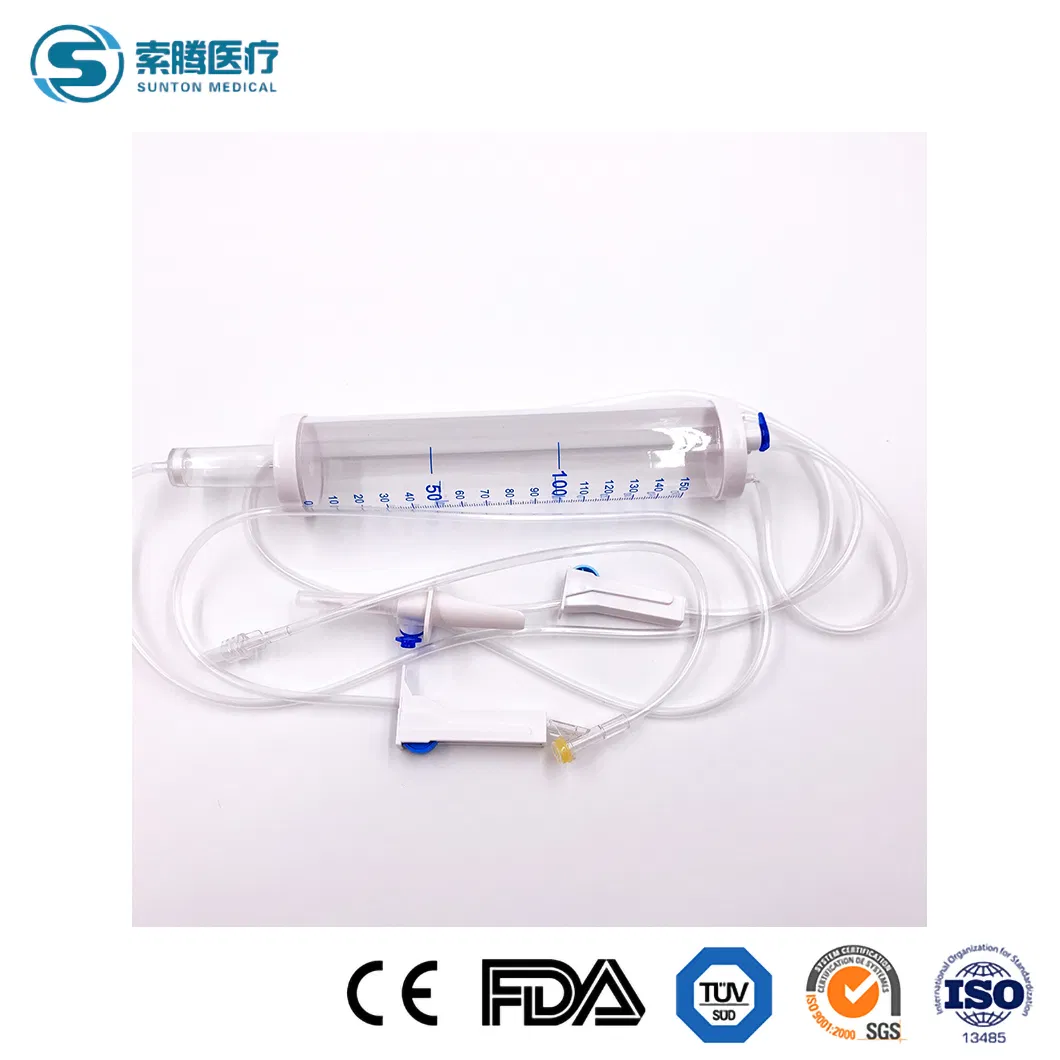 Drip Microdrip Type Sterile Intravenous 20/60 Drops Pediatric Children Adult 100/150ml Cc Disposable Burette IV Infusion Set with ISO, CE with Filter