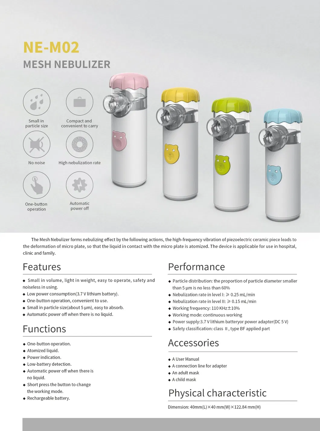 Handheld Silent Mesh Nebulizer