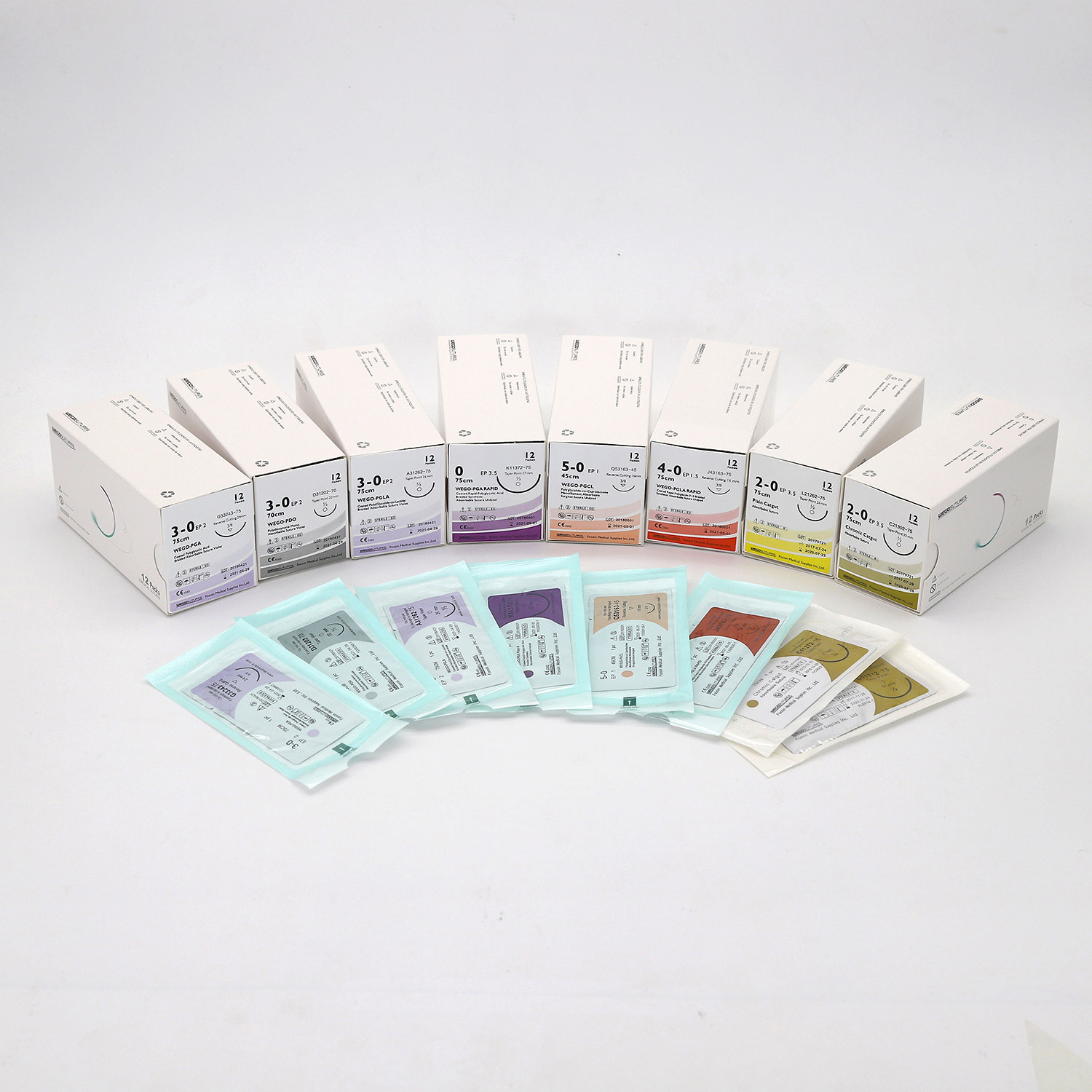 Wego Brand Surgical Suture Bsi Approved Surgical Suture with Needle (absorbable and Nonabsorbable)