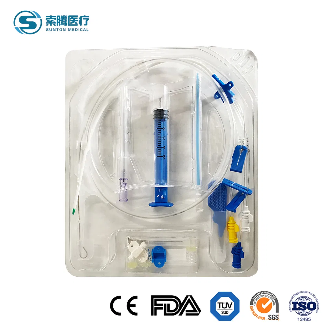 Sunton Medical Grade Disposable Quad Lumen CVC Catheter Kit China Double Lumen Central Venous Catheter Kit Suppliers High-Quality China CVC Catheter Set