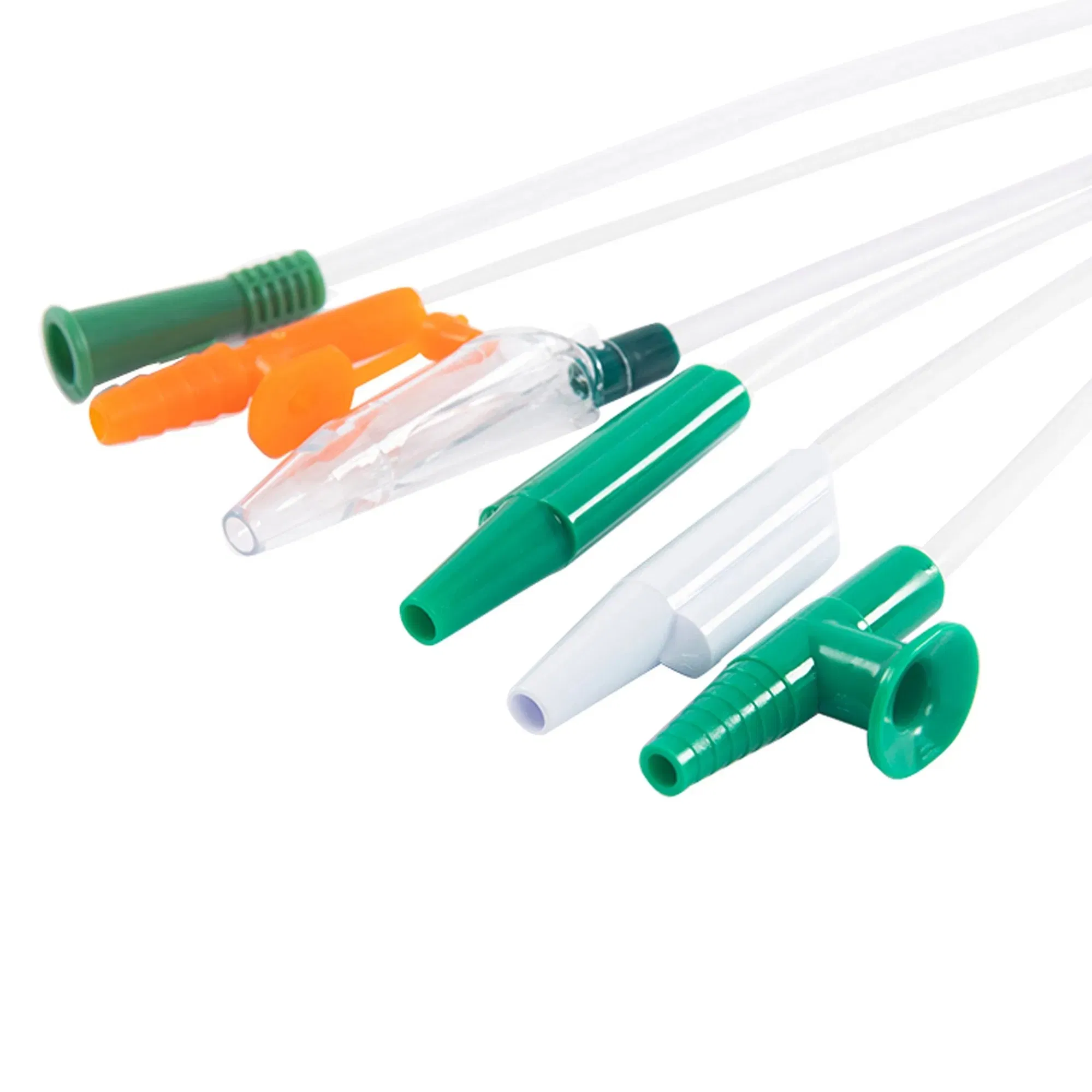 Disposable Medical Colour Codes with Finger Control Valve Adult PVC Suction Catheter