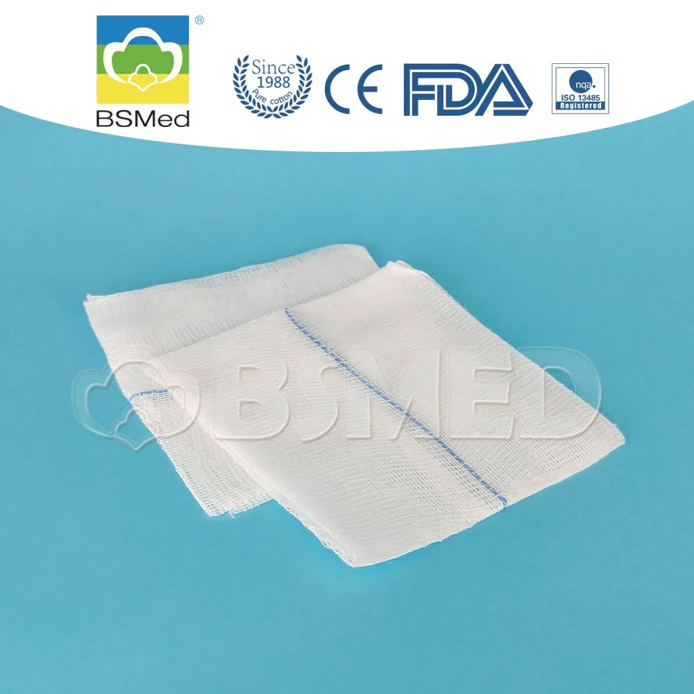 Medical Disposable 100%Cotton Gauze Pad Gauze Swab with X-ray Detectable Thread