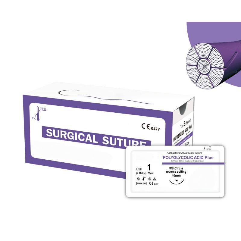 PGA Purple Sterile Absorbable Medical Surgical Sutures