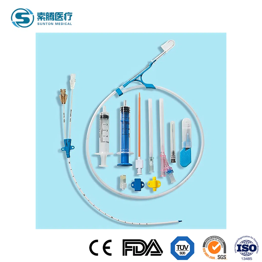 Sunton Medical Grade Disposable Quad Lumen CVC Catheter Kit China Double Lumen Central Venous Catheter Kit Suppliers High-Quality China CVC Catheter Set