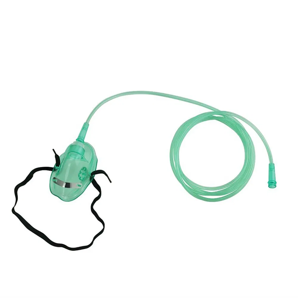 Transparent Oxygen Mask Adjustable Nose Clip PVC with Connecting Tube Size S/M/L/XL
