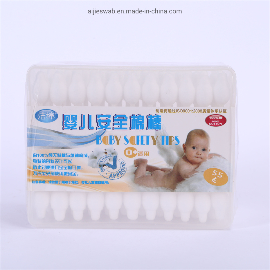 Baby Safe Plastic Cotton Buds Big Head Cotton Swab for Baby Health Sample Customization
