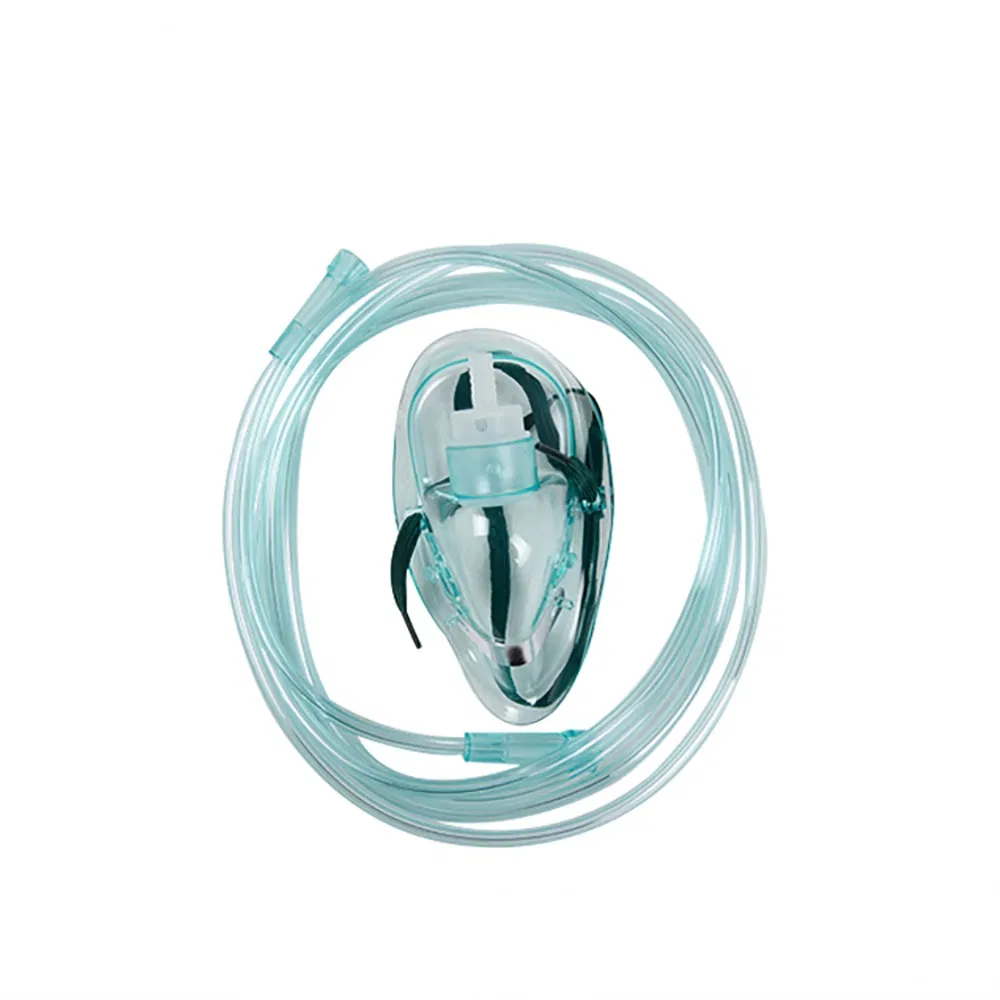 Transparent Oxygen Mask Adjustable Nose Clip PVC with Connecting Tube Size S/M/L/XL