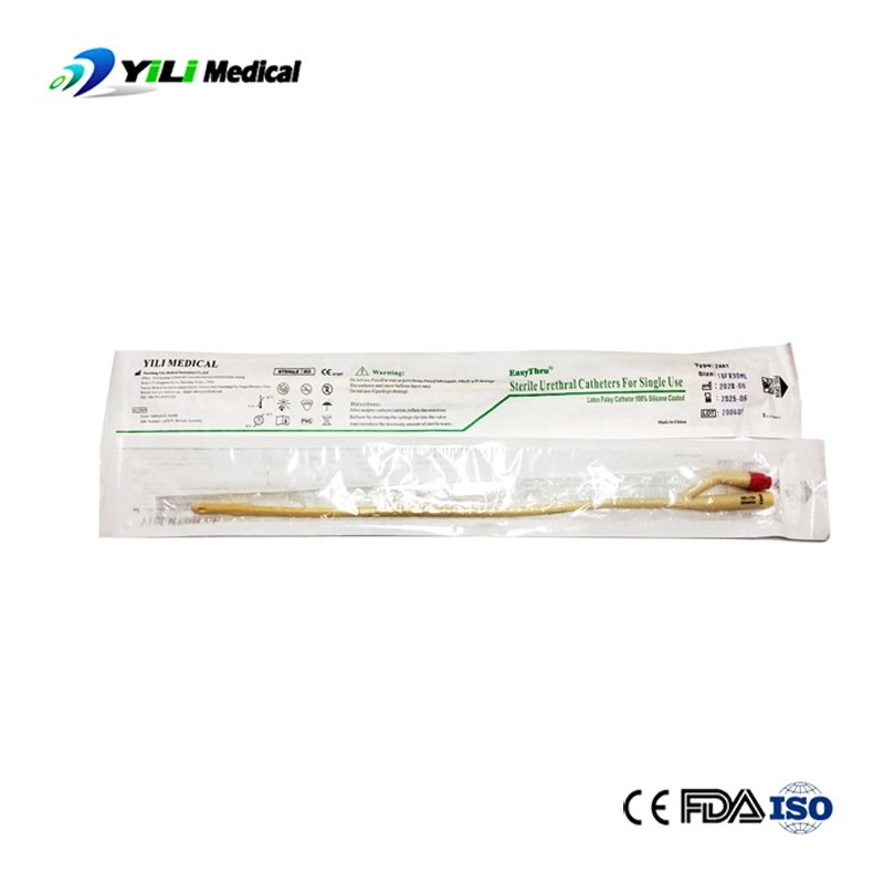 Medical Disposable Indwelling Urinary Catheter 2 Way Foley Catheter Balloon Fr06 to Fr30