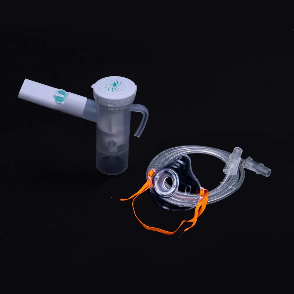 Nebulizer Chamber Double-Way&One-Way Valve Type Medical Disposable Nebulizer Cup Kit with Tubing and Mask for Hospital and Home for Adult / Kids