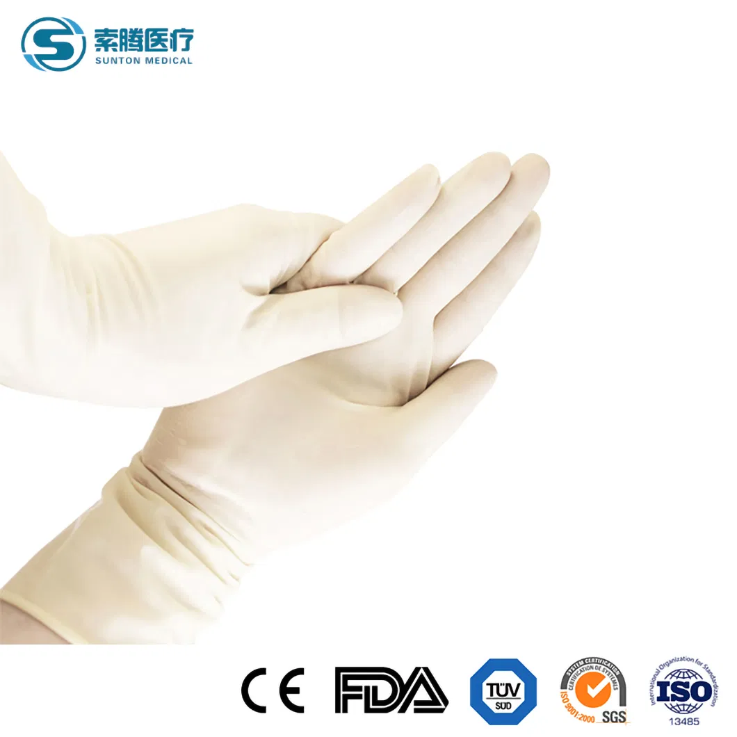 Sunton Quickly Delivery Latex Surgical Gloves China Powder Free/Latex Free Surface Sterile Surgical Gloves Manufacturers Sample Available Latex Gloves