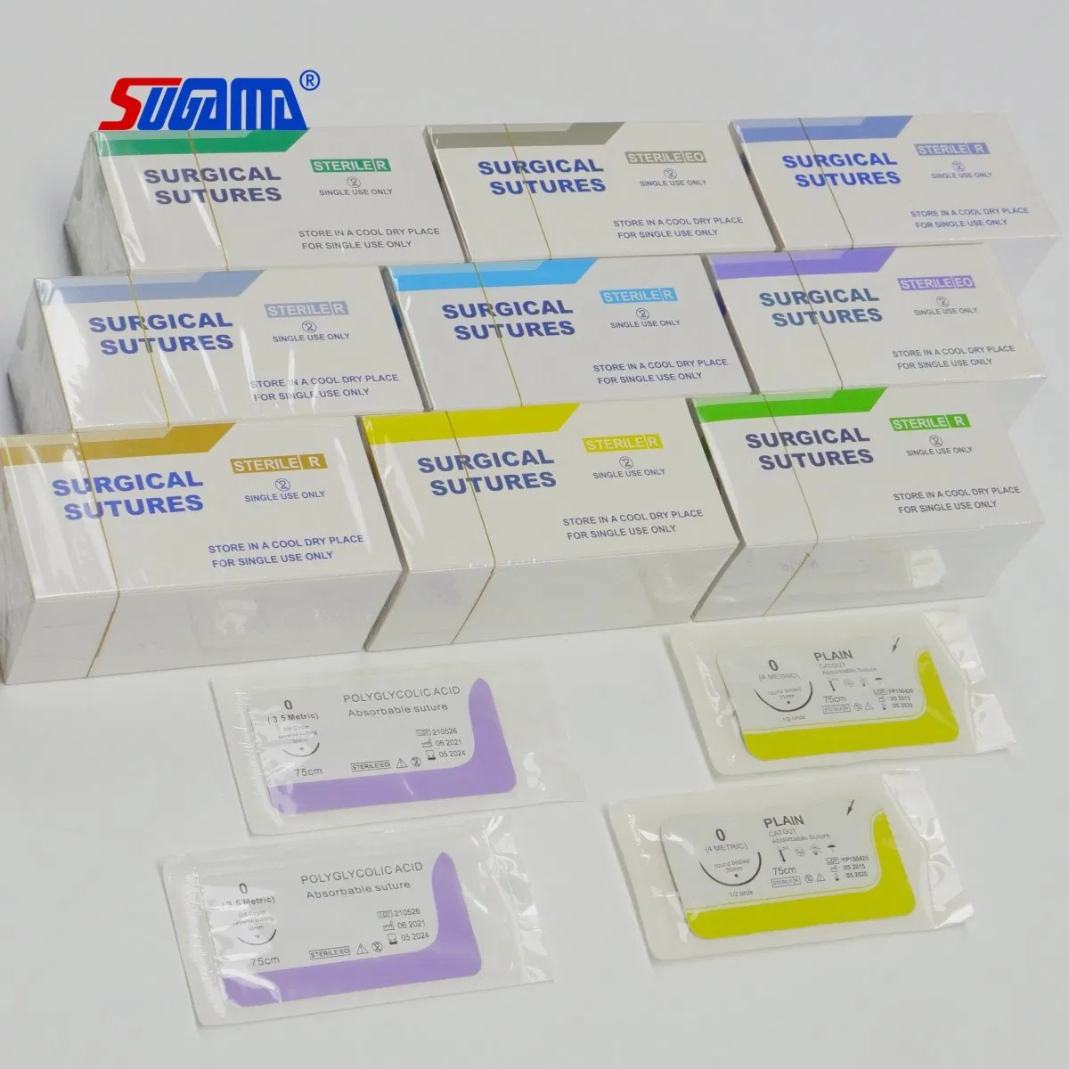 Medical Supply Good Price Circle Round-Bodied Non Absorbable Silk Material Surgical Sutures