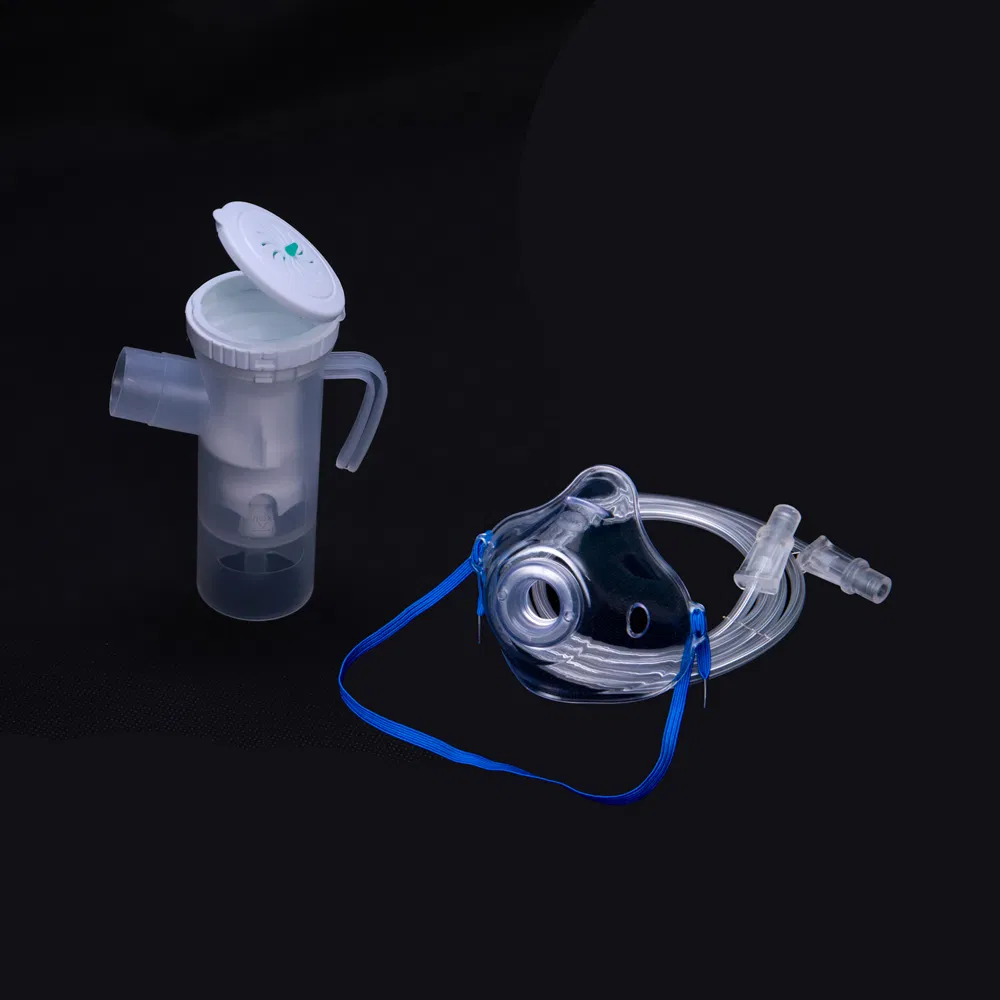 Nebulizer Chamber Double-Way&One-Way Valve Type Medical Disposable Nebulizer Cup Kit with Tubing and Mask for Hospital and Home for Adult / Kids