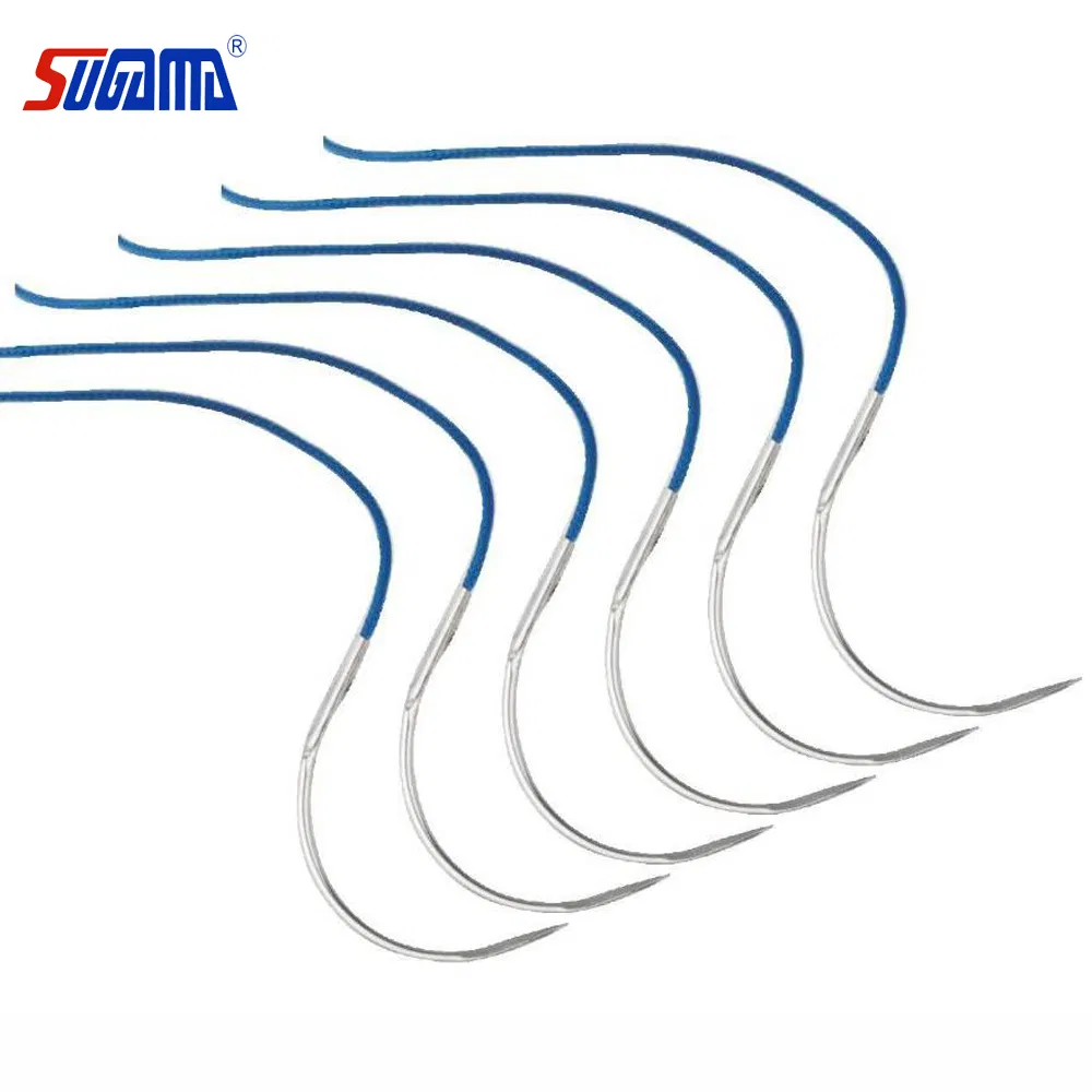 Medical Supply Good Price Circle Round-Bodied Non Absorbable Silk Material Surgical Sutures
