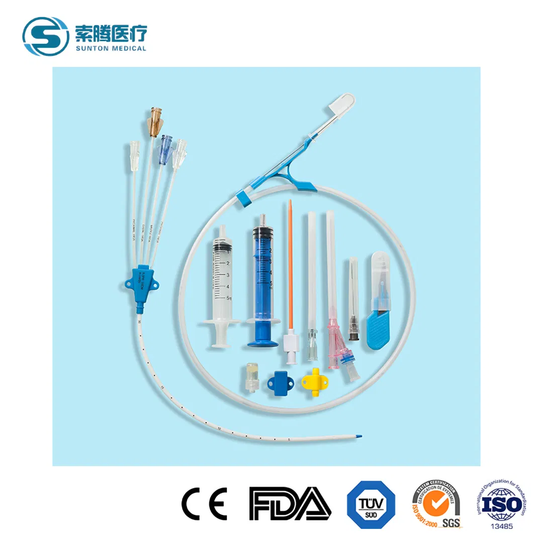Sunton Medical Grade Disposable Quad Lumen CVC Catheter Kit China Double Lumen Central Venous Catheter Kit Suppliers High-Quality China CVC Catheter Set