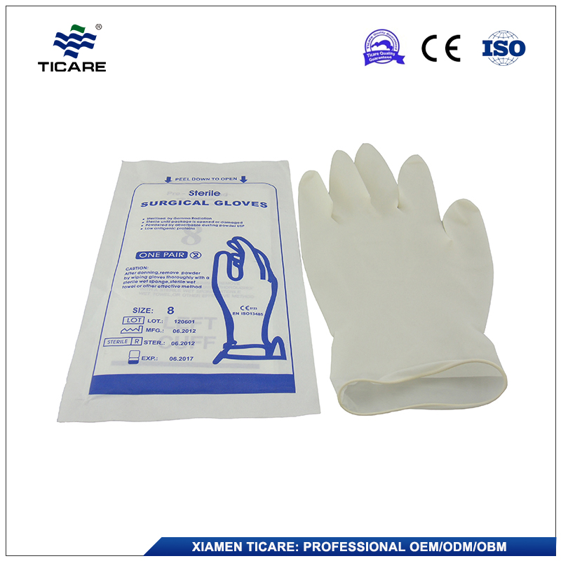 XL Yellow Powdered Sterile Latex Surgical Gloves