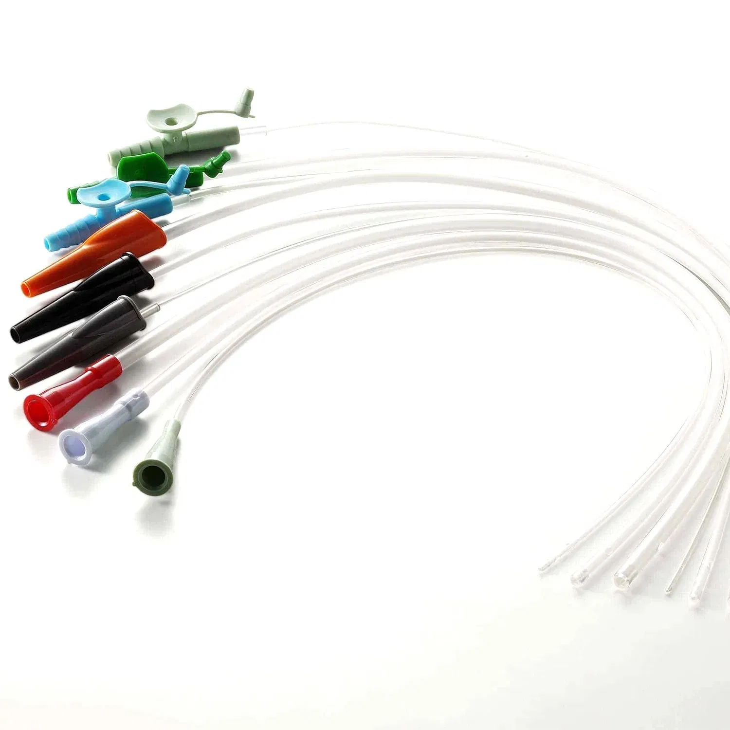 Disposable Medical Colour Codes with Finger Control Valve Adult PVC Suction Catheter