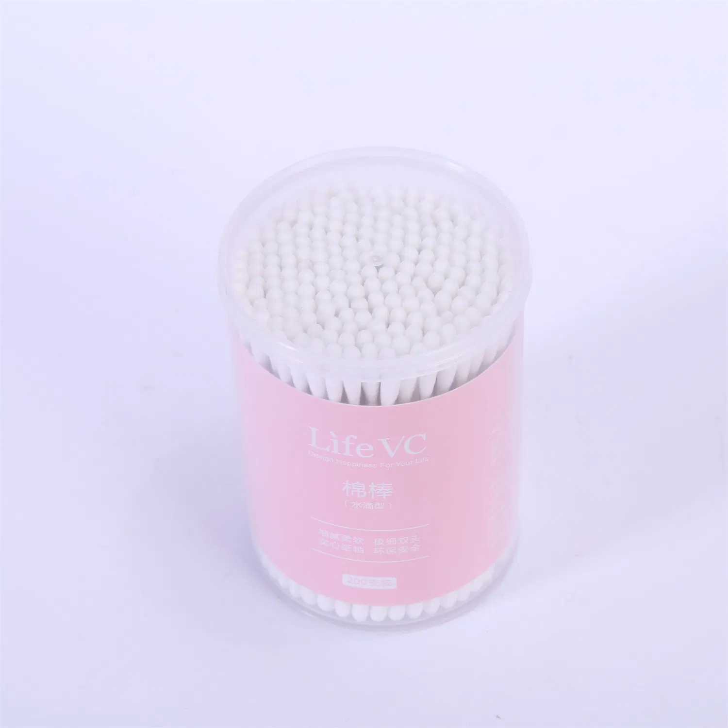 High Quality and Hot Sale Round Cosmetic Cotton Swabs in Plastic Packing