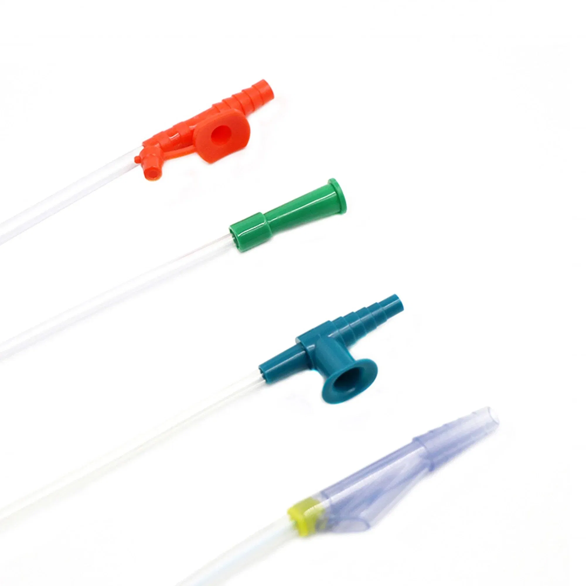 Disposable Medical Colour Codes with Finger Control Valve Adult PVC Suction Catheter