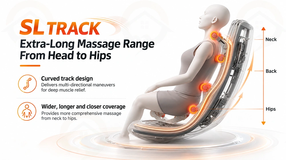 V11 massage chair SL track rollers from head to hips