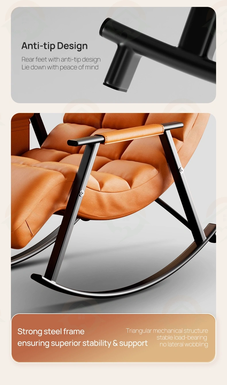Anti-tip design rocking recliner with massage