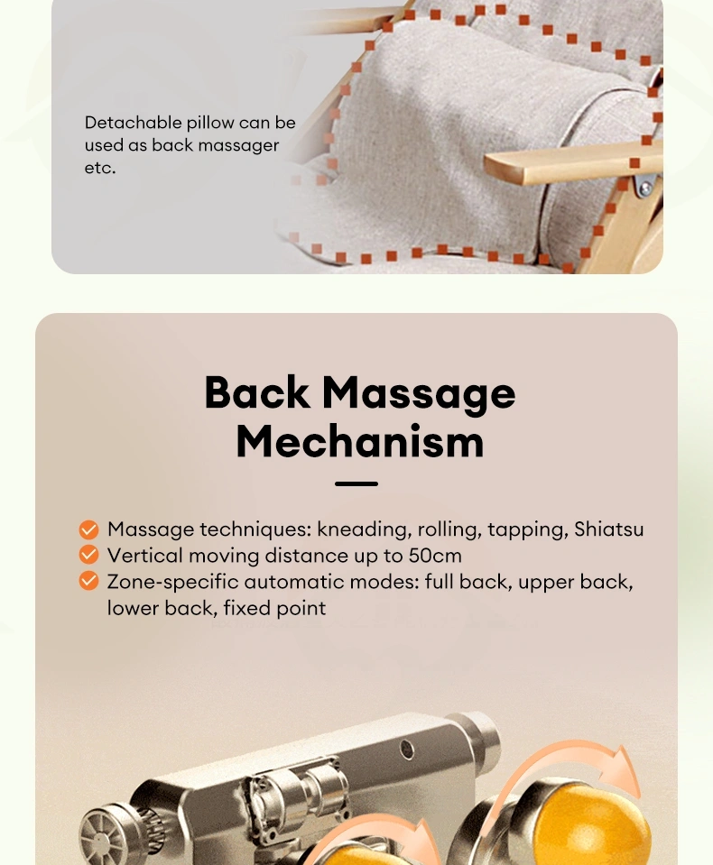 Detachable neck pillow of rocking massage chair