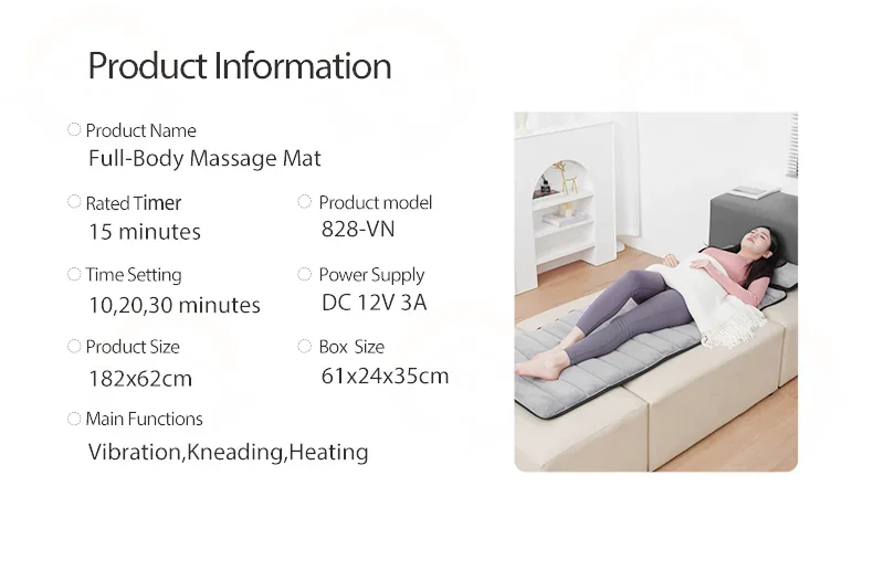 10-828-vn-massage-mattress-product-specifications