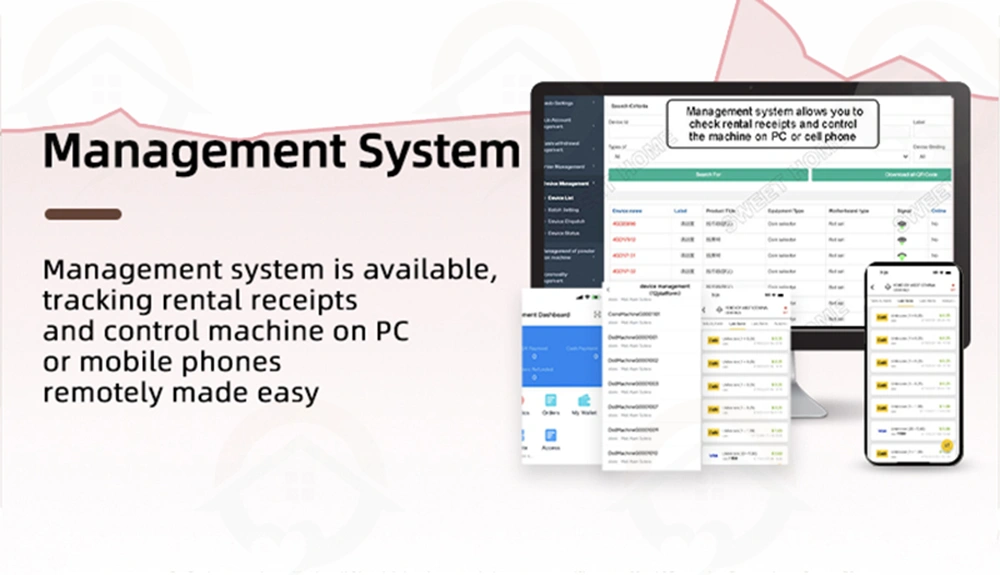 V11 vending massage chair remote management system dashboard