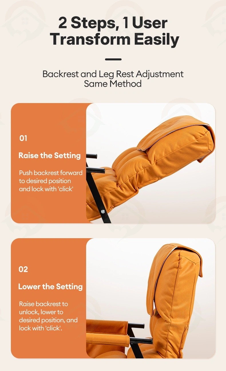 Backrest adjustment of rocking massage chair