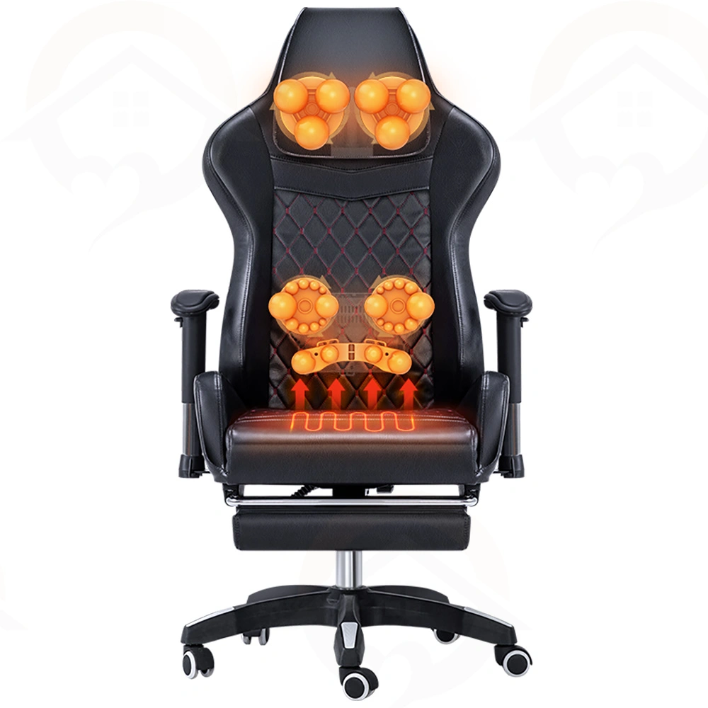 Heated reclining massage gaming chair for home