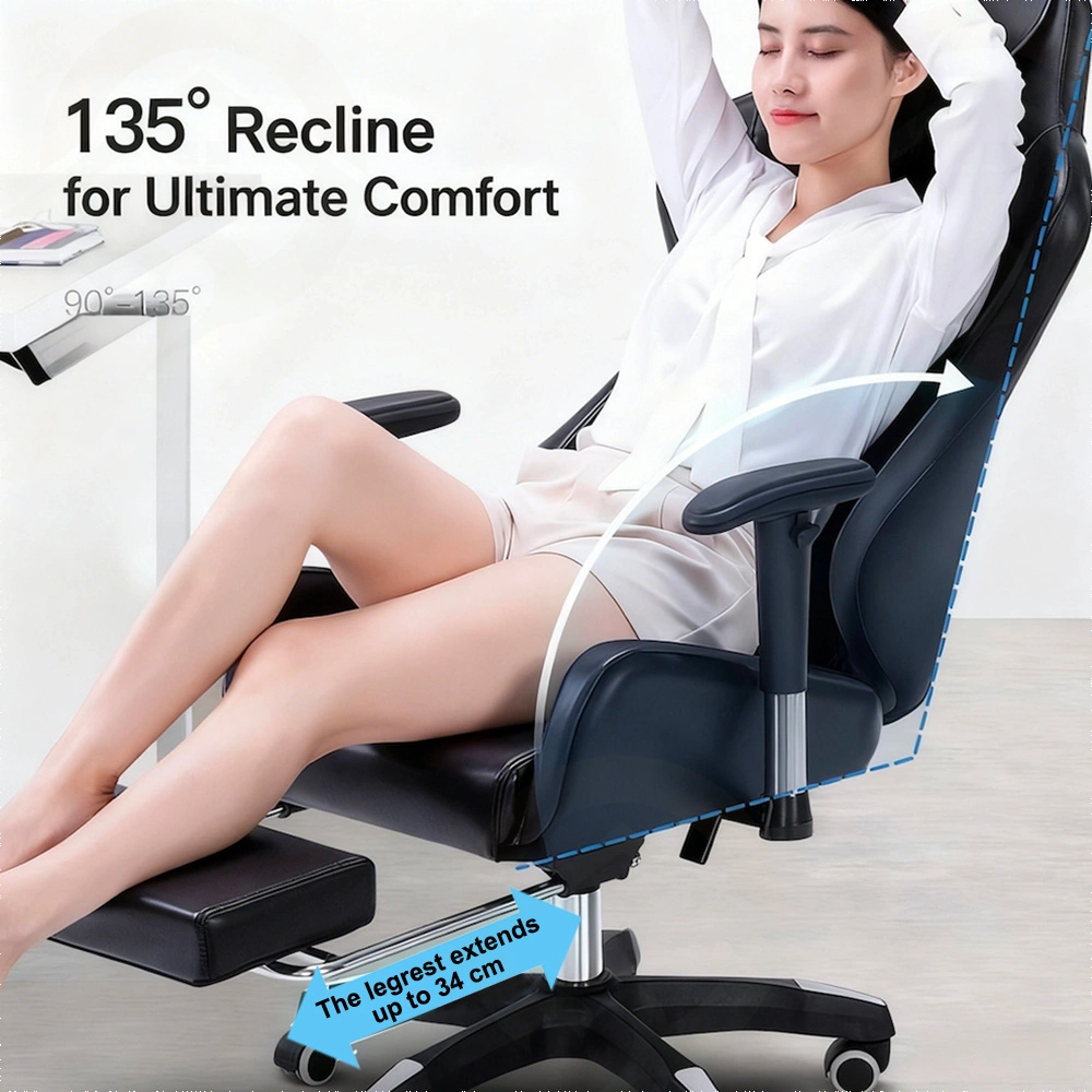 Backrest recline and footrest extension