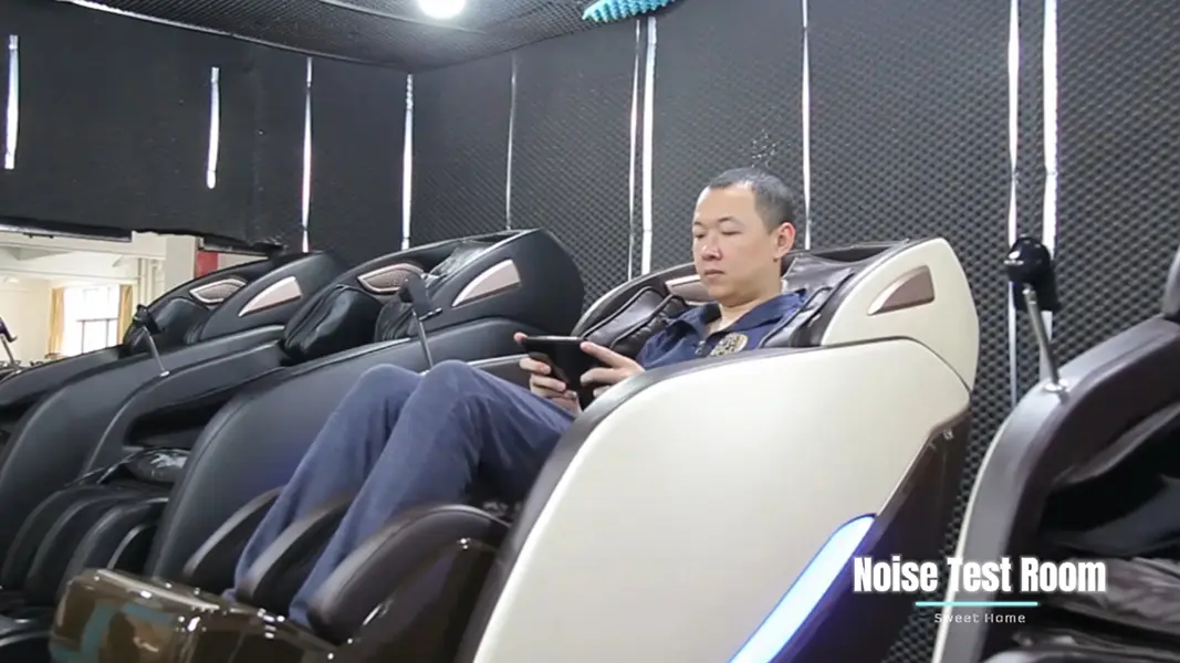 Noise testing room for massage chair acoustic performance quality control