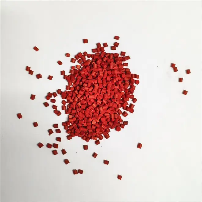 High Concentration PE Red Masterbatch Bright Color 260°C Heat Resistant for Blown Film Injection Extrusion